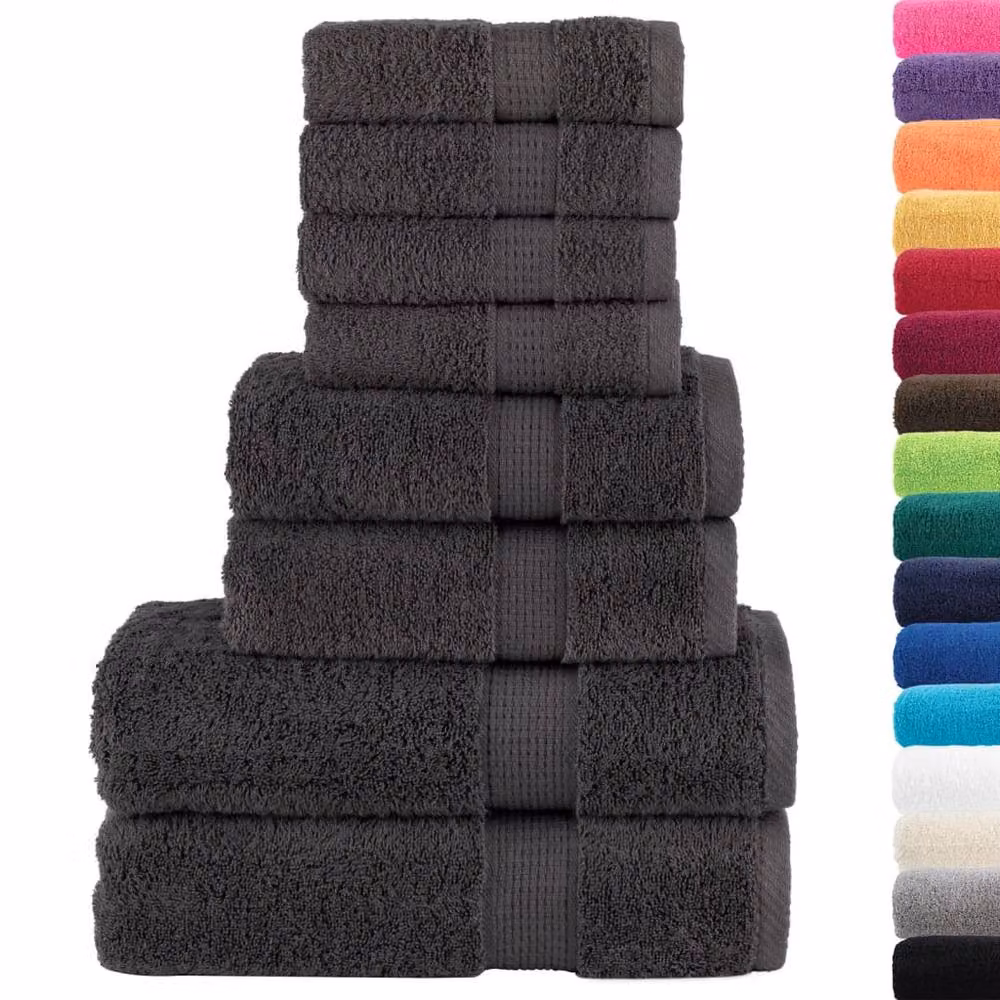 Berkfield Home Soft SOLUND 8 Piece Premium Cotton Terry Towel Set in Anthracite, 600 gsm – 3
