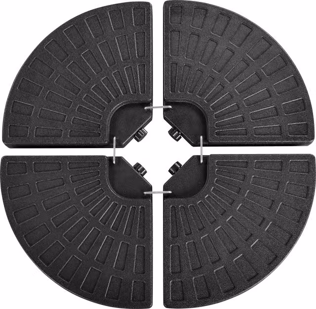 Yaheetech 4-Piece Fillable Round Parasol Base Stand, Black