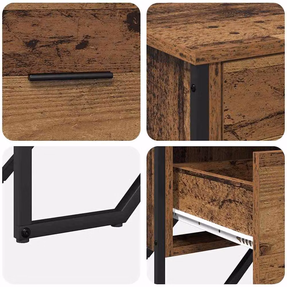 Berkfield Home Industrial Chest of Drawers in Brown and Black, W/D/H: 91 x 35.5 x 74.5 cm – 5