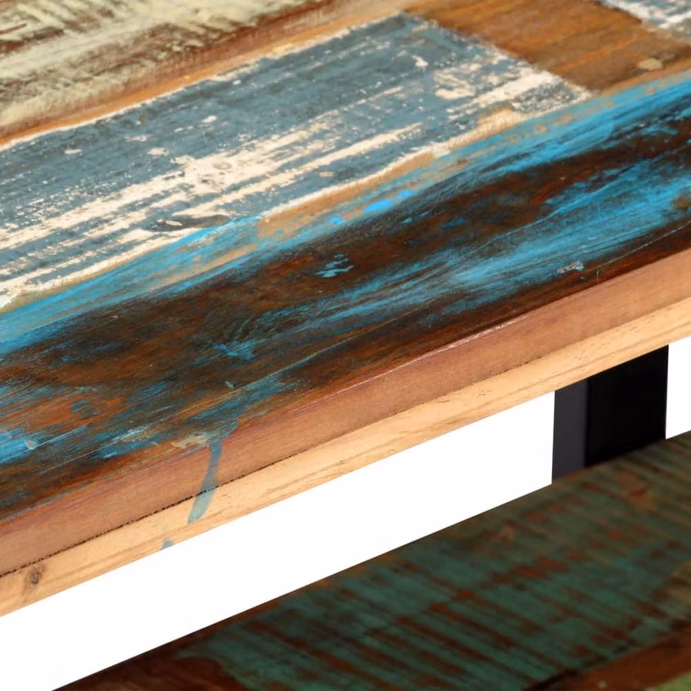 Berkfield Home Industrial TV Cabinet in Multicolour Solid Reclaimed Wood and Metal, W/D/H: 130 x 40 x 40 cm – 2