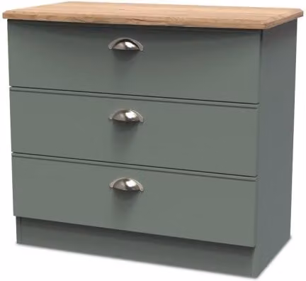 Welcome Victoria 3 Drawer Chest of Drawers in Matt Wood Finish