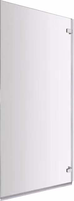 Balterley Silver Hinged Shower Bath Screen with 5mm Toughened Safety Glass, W: 141 cm, H: 78.2 cm