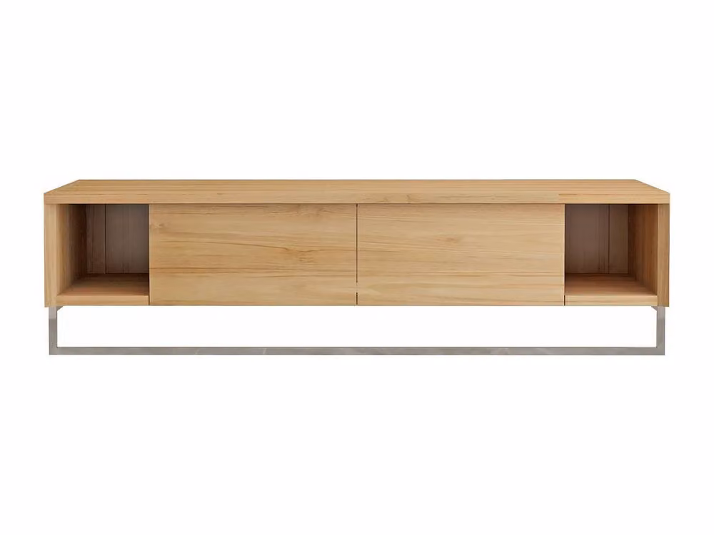 Vente-unique Kupang Suspended Teak Vanity Unit with Towel Rail in Light Oak, Width: 120 cm – 2