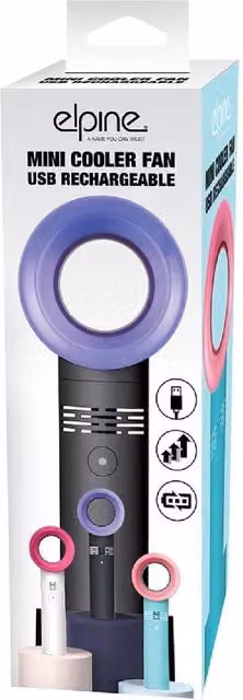 BARGAINS-GALORE Mini Bladeless Rechargeable USB Cooler Fan in Multicolour