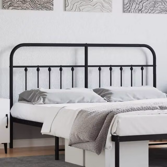 Berkfield Home Classic Metal Headboard in Black, 160 cm