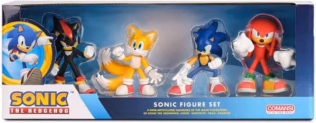 Comansi Sonic Character Figurine Gift Box Set of 4 in Blue and Multicolour
