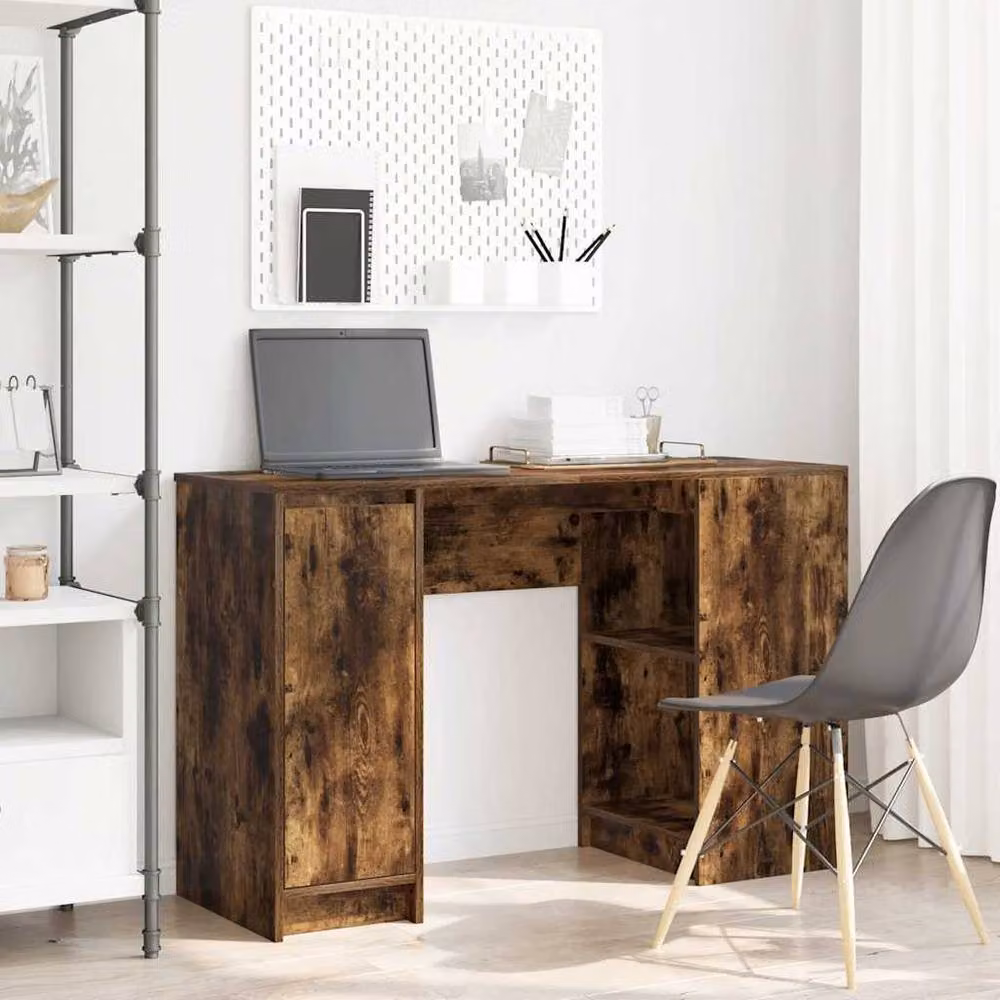 Berkfield Secretary Home Desk in Smoked Oak Brown, W/D/H: 120 x 42 x 76 cm – 2