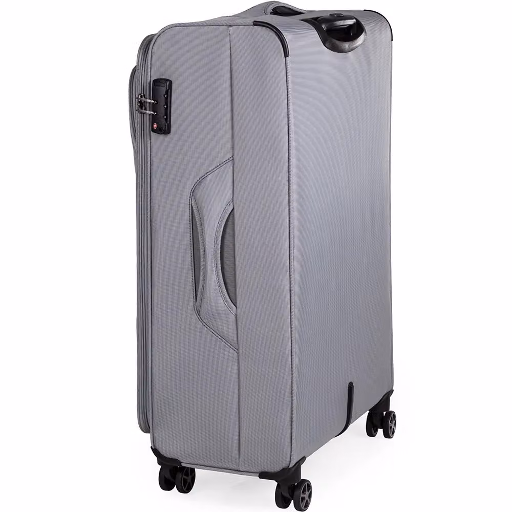 Gino Ferrari Omis Premium Lightweight Soft Shell Suitcase, Grey, Medium – 2