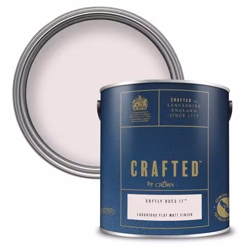 Crown Crafted Softly Does It Matt Emulsion Light Pink Water Based Paint 2.5L