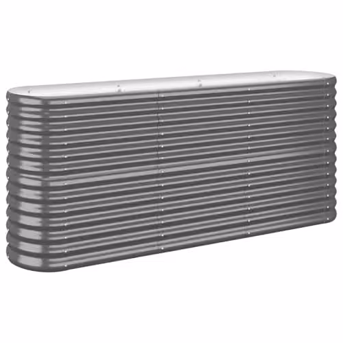 vidaXL Galvanised Steel Raised Bed in Anthracite, W/D/H: 152 x 40 x 68 cm – 1