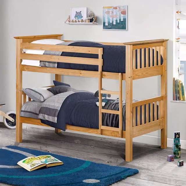 Julian Bowen Barcelona Pine Wooden Bunk Bed Frame in Brown, 90 x 200 cm – 1