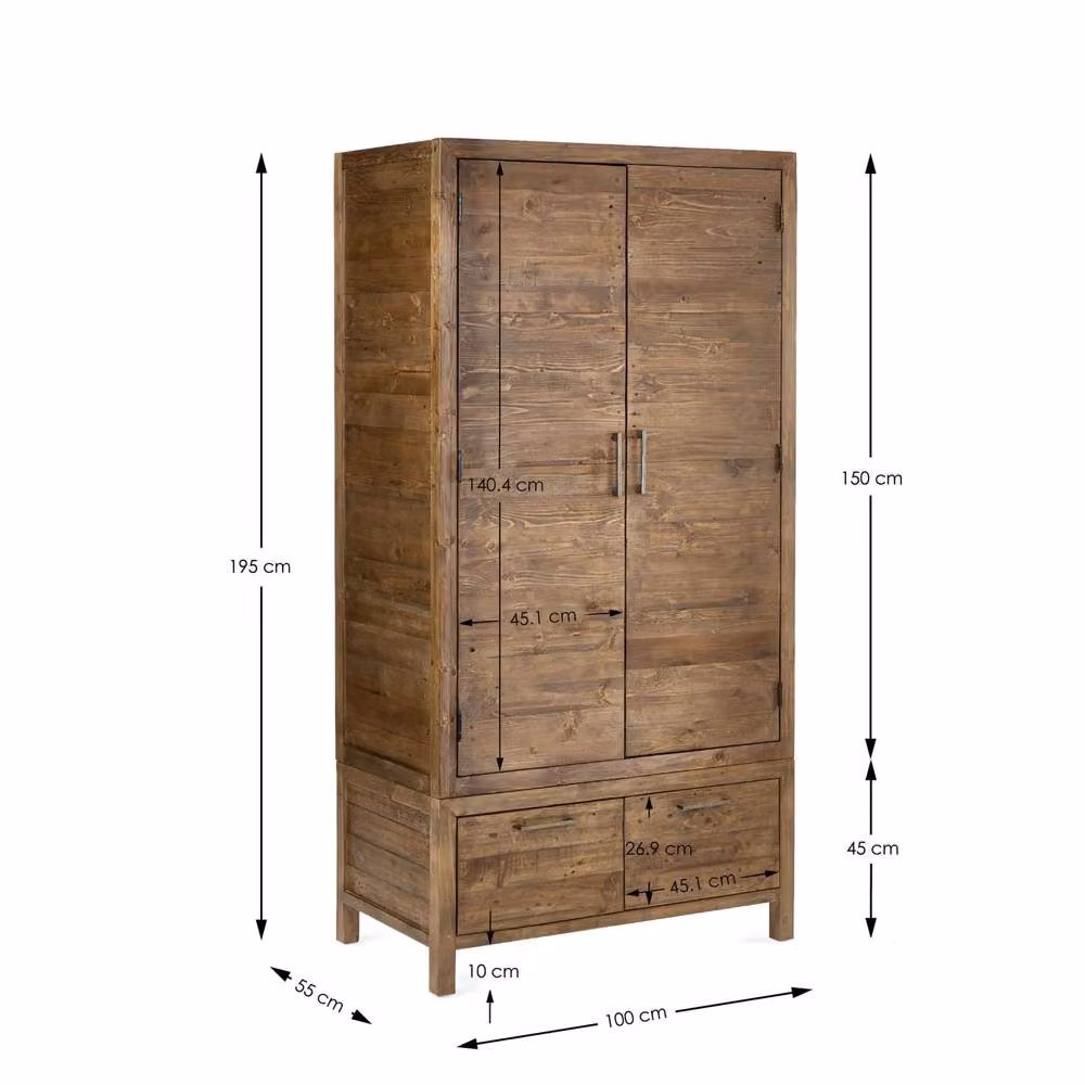 Cheshire Premium Legacy 2 Door Wardrobe in Beige and Brown – 4