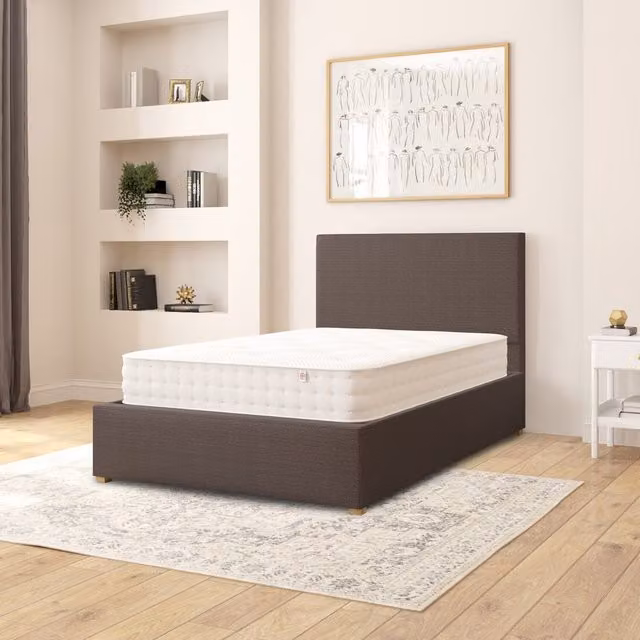 Aspire Garland Fabric Ottoman Storage Bed in Anthracite Grey Saxon Twill, W/D/H: 120 x 200 cm
