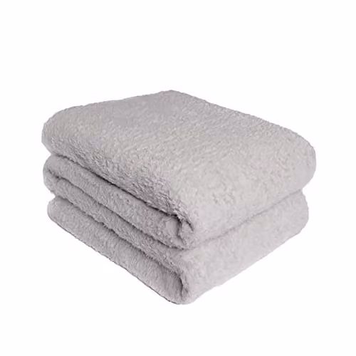 Brentfords Silver Grey Teddy Fleece Throw, W: 200 cm, D: 240 cm
