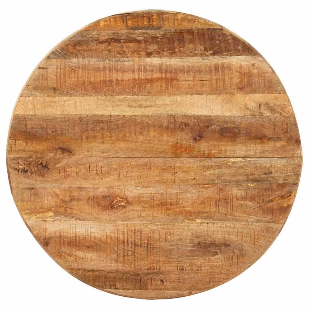 Berkfield Home Beautiful Round Dining Table in Brown Rough Mango Wood, W/D/H: 100 x 100 x 75 cm – 2