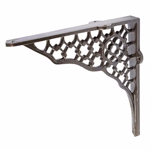 Hammer and Tongs Honeycomb Iron Shelf Bracket in Matt Grey, Diameter: 20.5 cm – 1
