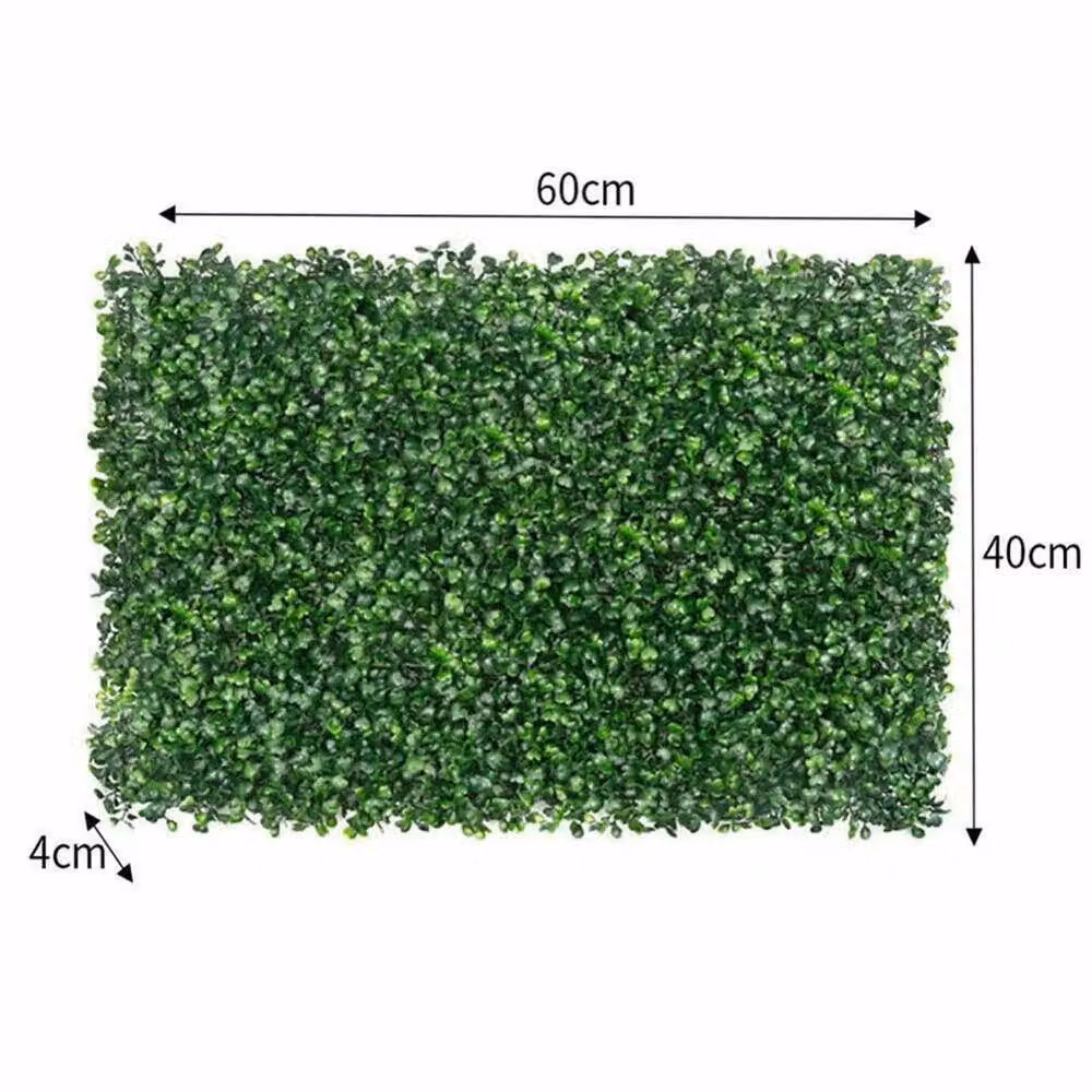 VOGREX 6-Piece Green Faux Grass Wall Decor Hedge Panels, W: 60 cm, H: 40 cm – 2