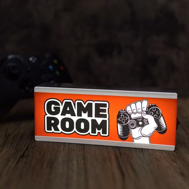 Echo Three LED Light Up Game Room Sign in Red, Black and Multicolour