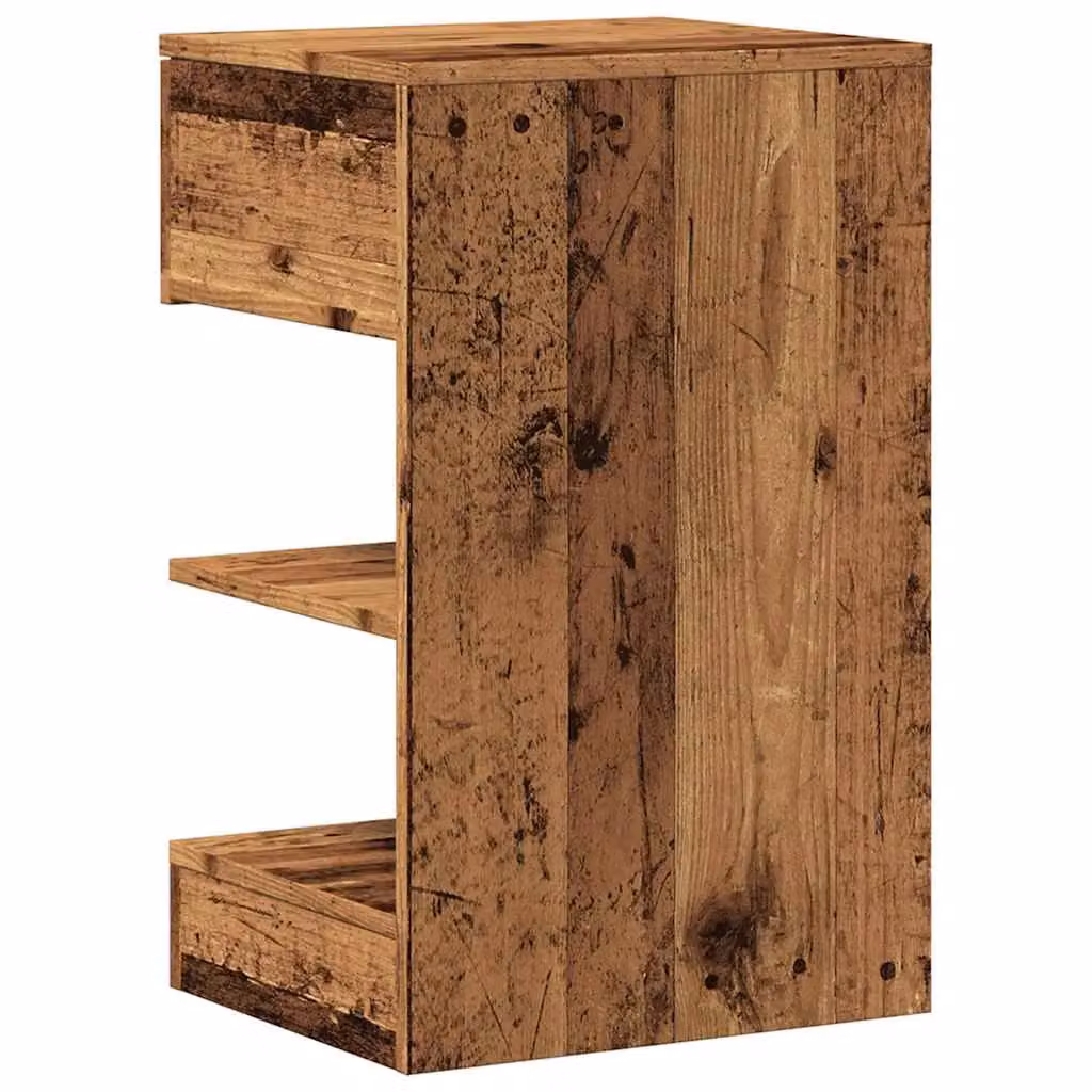 Berkfield Home Set of 2 Bedside Cabinets in Old Wood Brown, W/D/H: 40 x 35 x 65 cm – 5