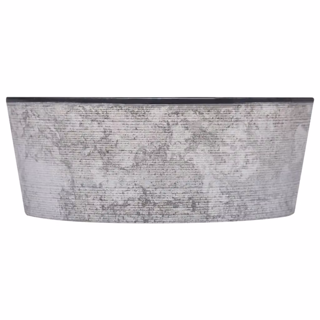 Berkfield Round Natural Stone Home Sink in Black, W: 40 cm, D: 15 cm – 3