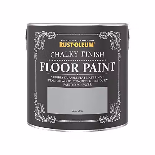 Rust-Oleum Water-Based Scratch-Proof Floor Paint in Matt Finish, Grey, 2.5L – 3