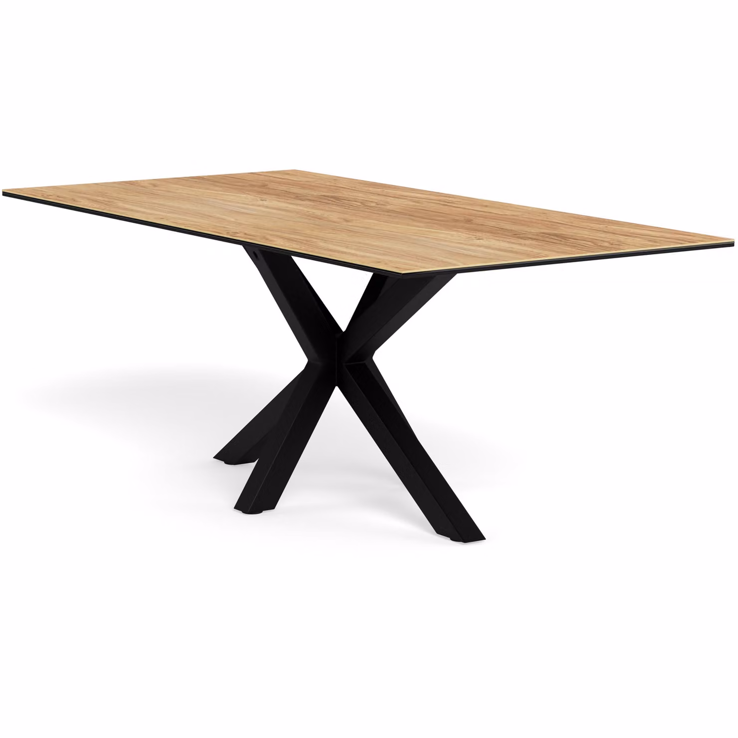 Furniture To Go Heaven Rectangular Dining Table with Wild Oak Ceramic Glass Top in Black and Brown, W: 200 cm – 2