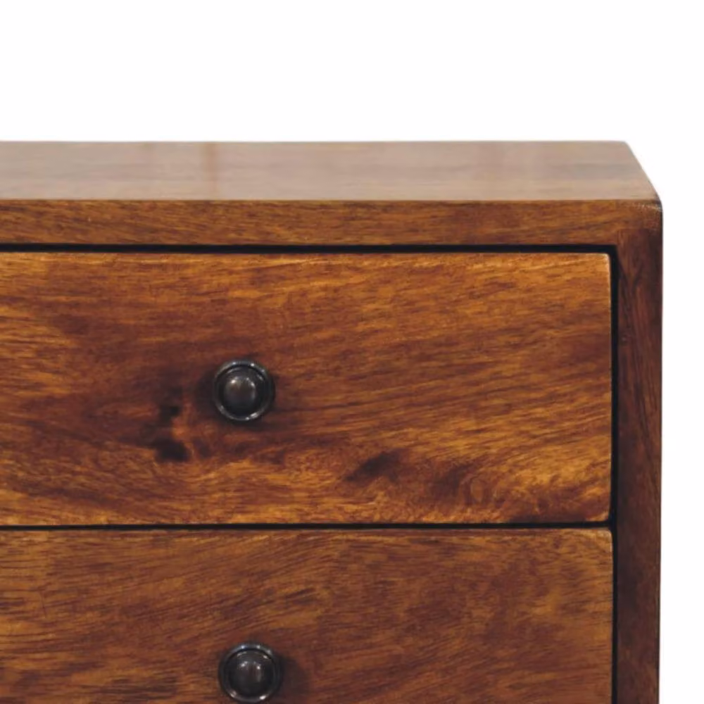 Wyld Haus Solis 2 Drawer Mango Wood Wall Mounted Nightstand in Brown, W/D/H: 60 x 25 x 30 cm – 3