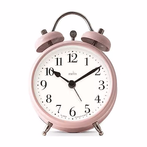 Acctim Shefford Analogue Quartz Tabletop Alarm Clock in Pink – 1
