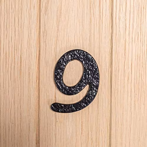 Hammer and Tongs Rustic Iron Number 9 in Grey, Height: 7.5 cm – 3