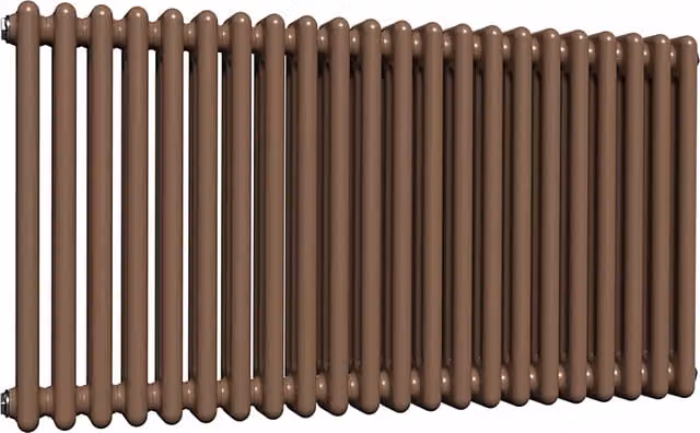 Lux Heat Horizontal 3 Column Steel Radiator in Coffee Bean, W: 60 cm, H: 101 cm