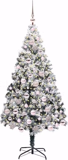 Berkfield Home Green Artificial Christmas Tree with 300 LEDs and Stand, Height: 180 cm