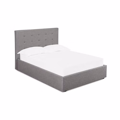 LPD Lucca Grey Fabric Upholstered Ottoman Bed Frame, W173 x D216 x H113 cm – 2