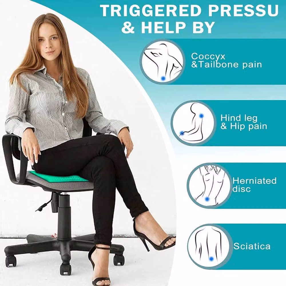 NESTLUNE Ergonomic Pressure Relief Seat Cushion in Green, W: 120 cm x D: 135 cm – 3