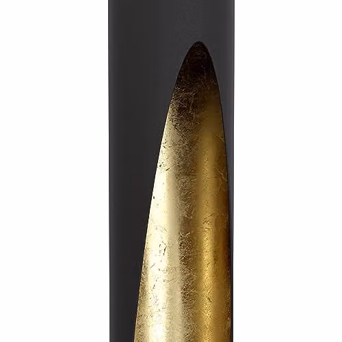 Eglo Barbotto Modern LED Cylinder Pendant Light in Black and Gold/Brass – 3