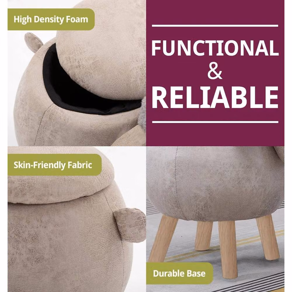FORGEVIO Animal Sheep Ottoman Foot Stool in Grey – 5