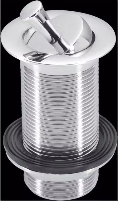 McAlpine 1.25" Chrome Plated Brass Basin Waste with Swivel Handle Plug in Silver – 1