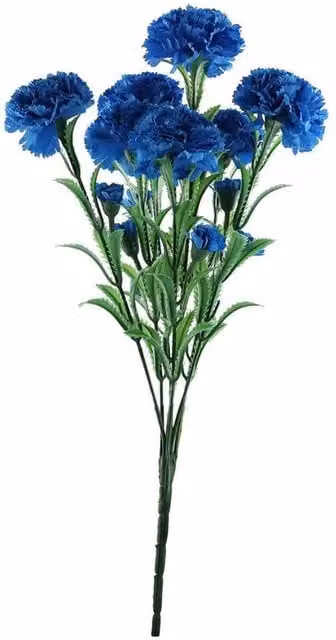 Kingsbury Gifts Artificial Carnation Bunch, Royal Blue, Height: 48 cm