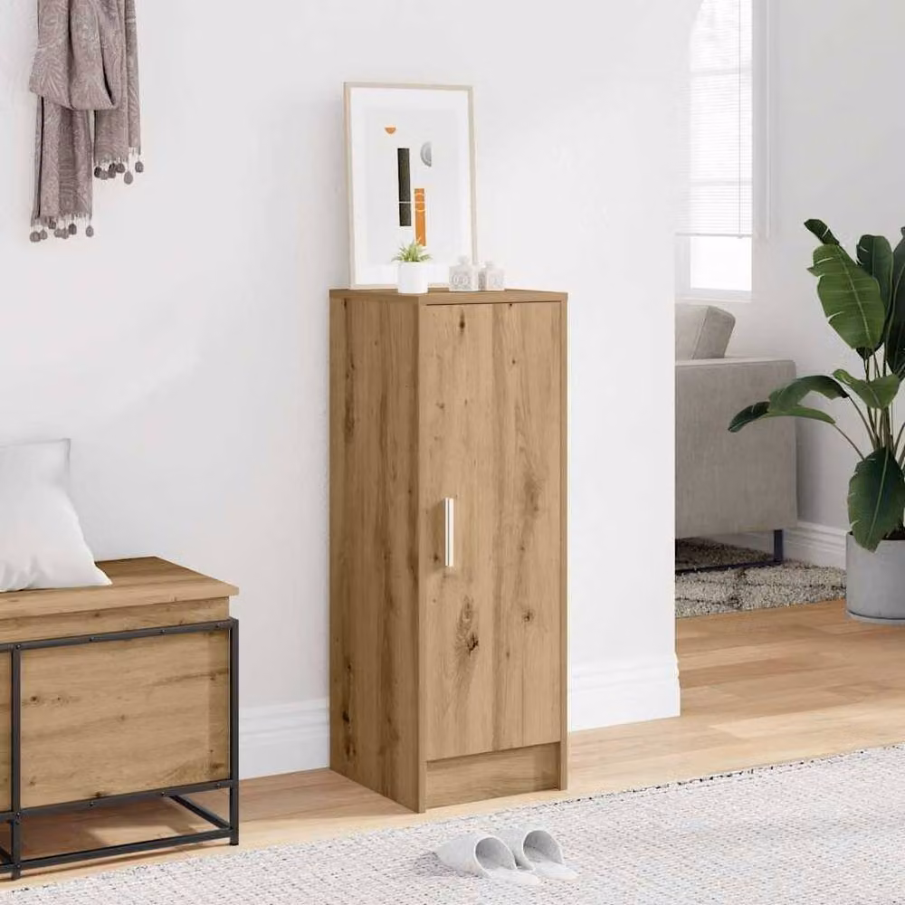 Berkfield Home Rustic Brown Wood Shoe Cabinet with Hinged Doors, W/D/H: 32 x 35 x 92 cm – 2