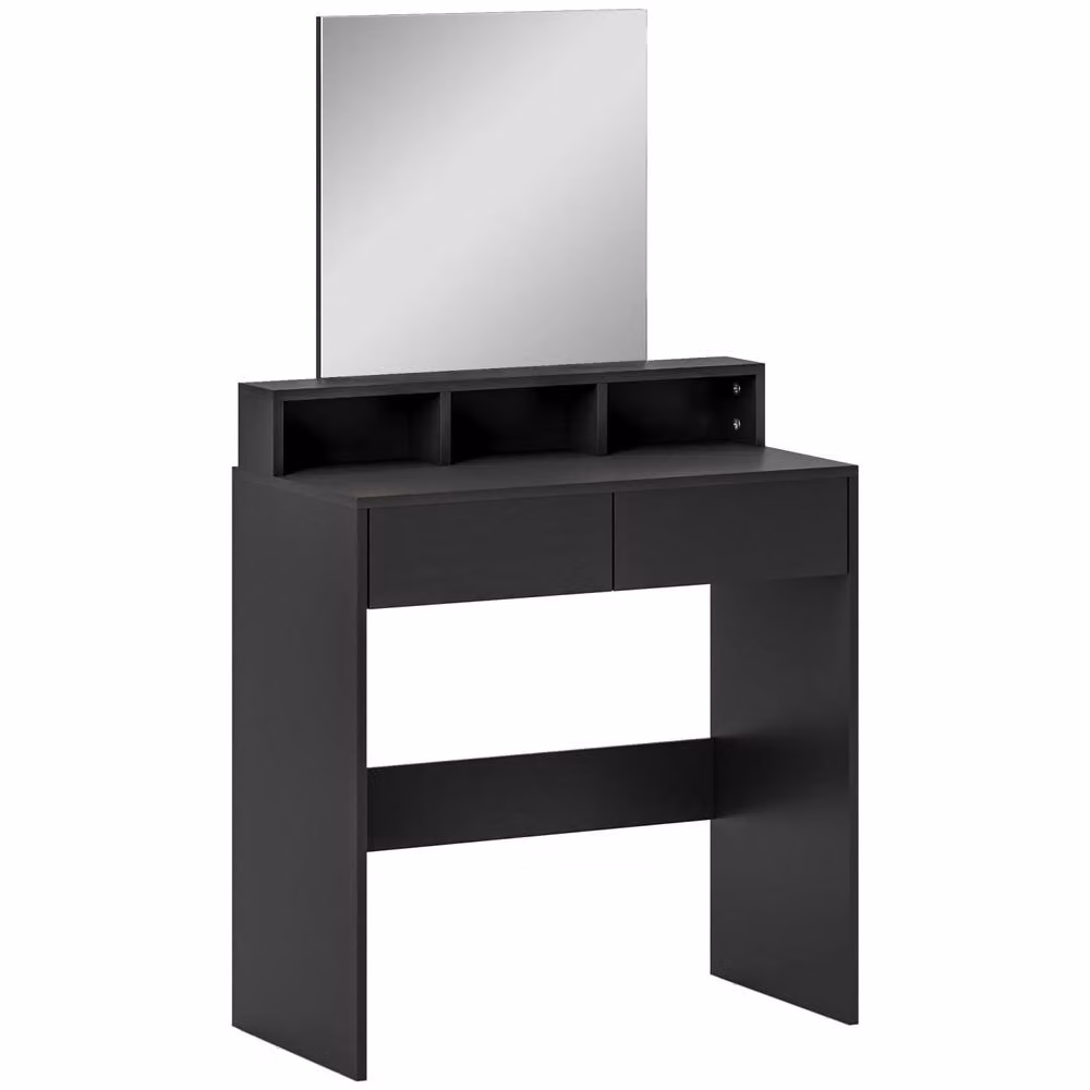 Wyld Haus Merotto Black Dressing Table Mirror with Matt Rectangular Glass and Lift Mechanism – 2