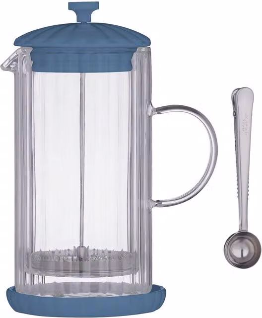 Price & Kensington Luxe Cafetiere French Press, 1 Litre, Bluebell Blue