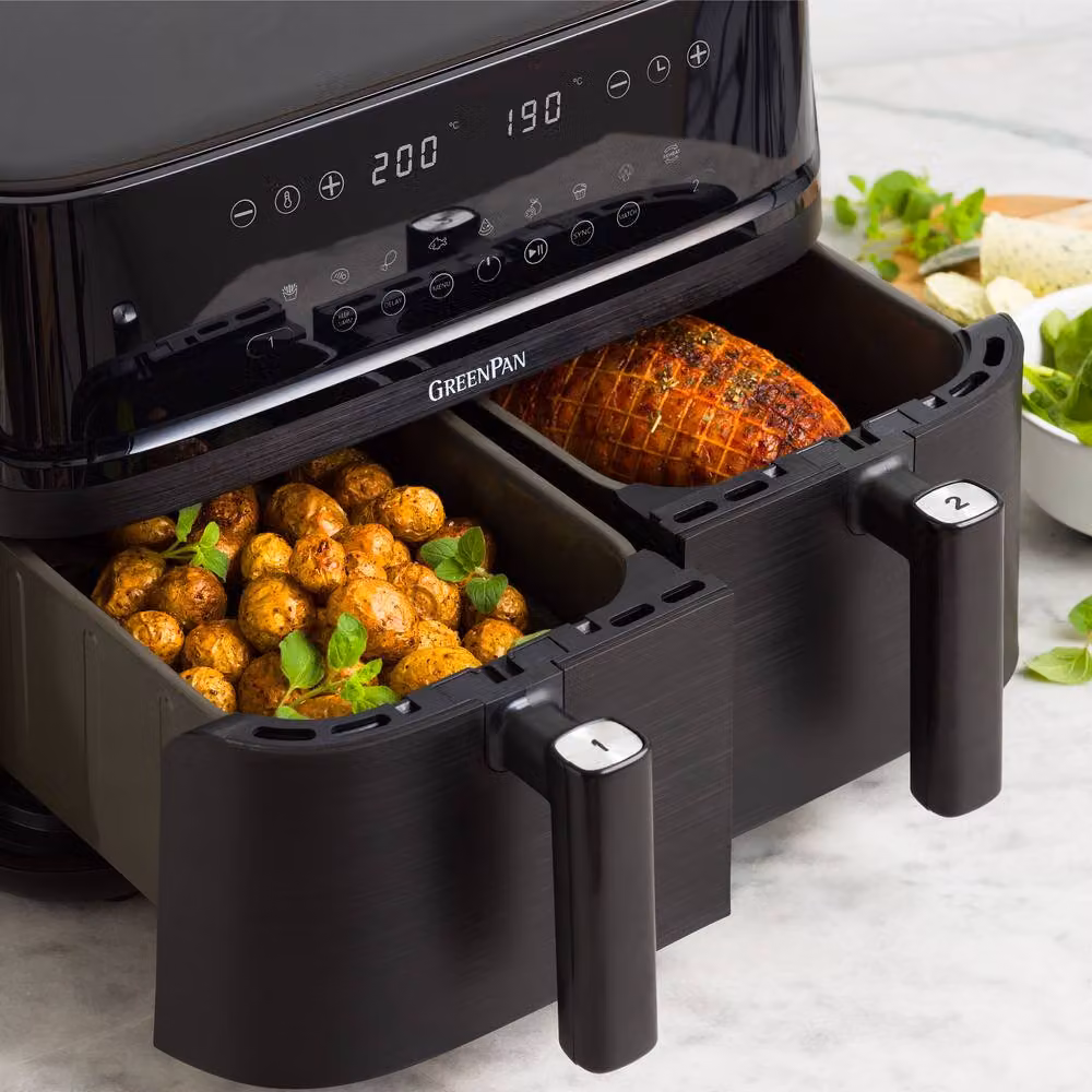 GreenPan Switch Dual Air Fryer with 10L Capacity and PFAS-Free Drawer in Black – 5