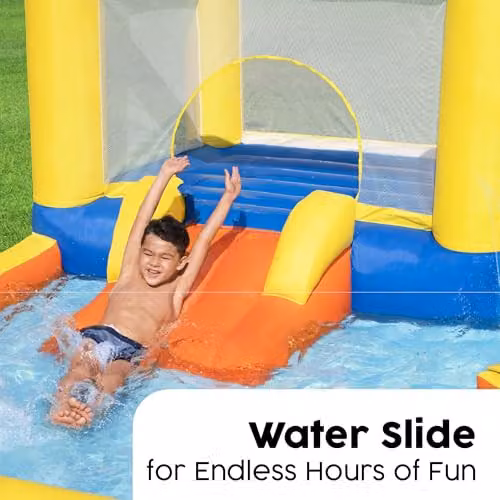 Bestway H2OGO Beach Bounce Inflatable Water Park Play Centre with Pool and Slide in Multicolour and Sand, W/D/H: 365 x 340 x 152 cm – 2