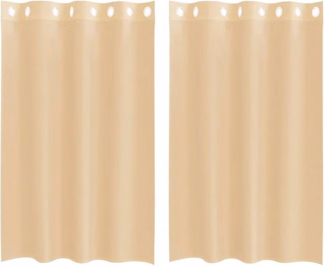 Berkfield Home Sand Voile Eyelet Curtains, 2 Pack
