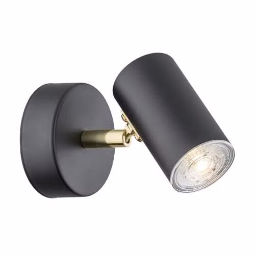 Argon18 Lagos 4210 Black Wall Light with Transparent Glass and GU10 Socket