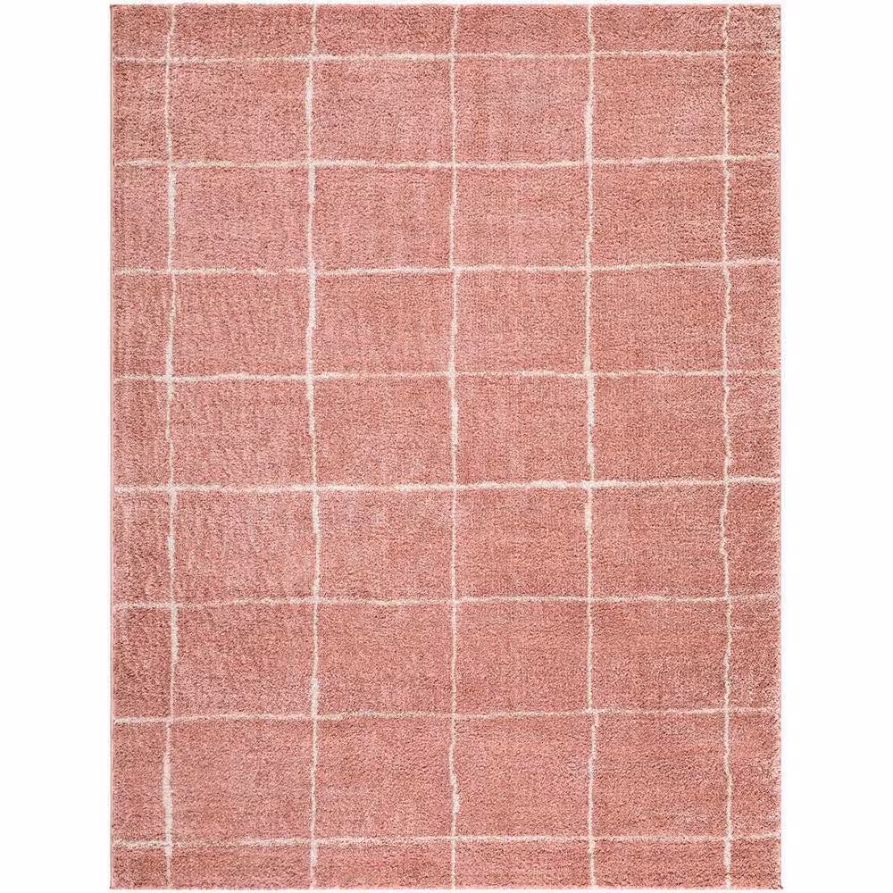 Livabliss Fossay Shag Washable Pink Ivory Modern High Pile Living Room and Bedroom Rug, W/D/H: 160 x 215 cm – 2