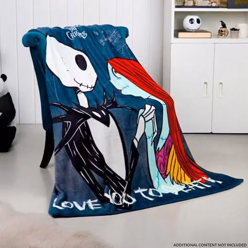 Disney The Nightmare Before Christmas Multicolour Fleece Blanket, W: 150 cm, D: 130 cm – 2