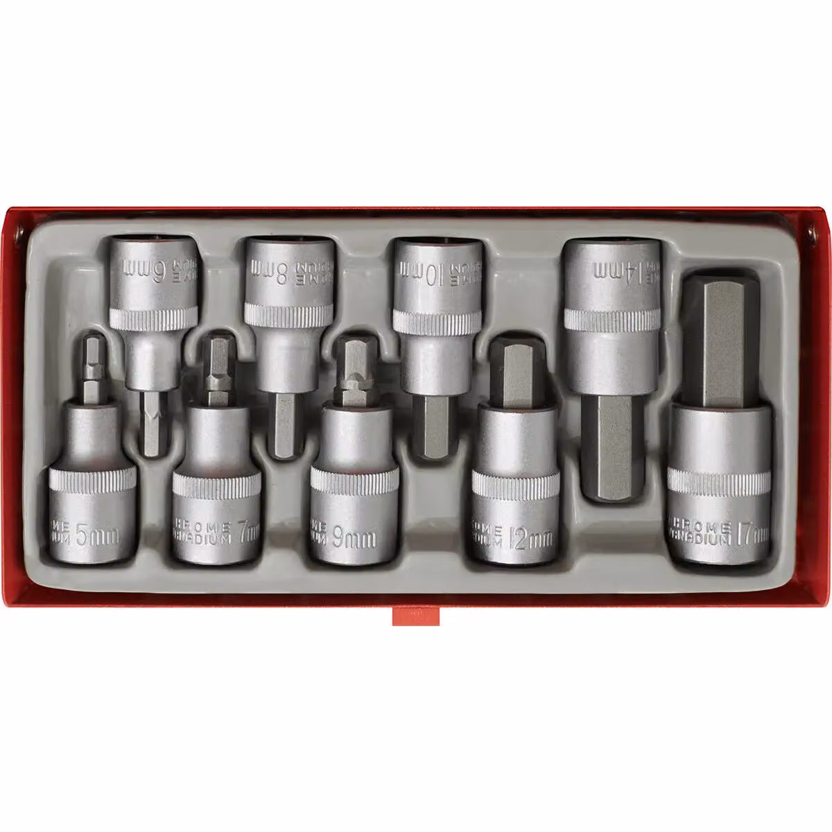 Loops 9 Pack Ball-End Hex Socket Bit Set, 1/2 Inch Square Drive, Multicolour – 3