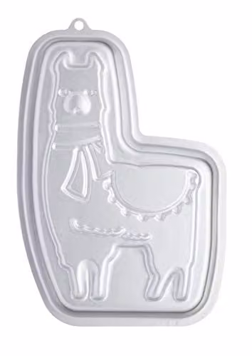 KitchenCraft Silver Llama Cake Tin, Anodised Aluminium, W: 28.5 cm, D: 18.5 cm
