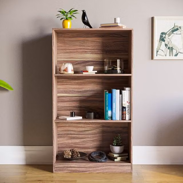 Vida Designs Cambridge Modern Walnut Bookcase, W: 108 cm, D: 60 cm, H: 24 cm