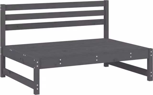 Berkfield Home Beautiful 5 Piece Grey Solid Wood Pine Garden Lounge Set – 1